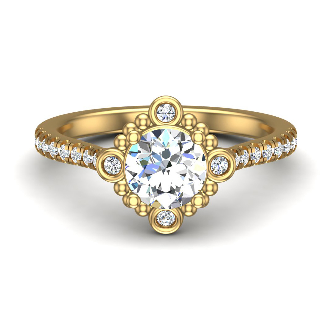 Thea Bubble Halo Engagement Ring